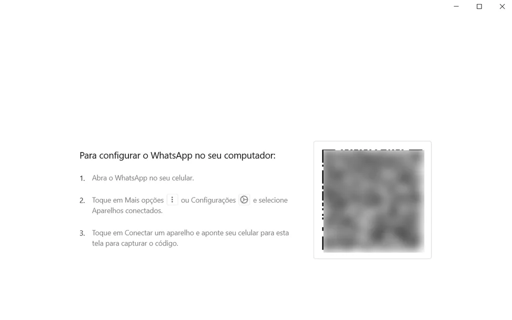 Instale o WhatsApp e depois escaneie o QR Code para usar o mensageiro no computador (Imagem: Captura de tela/André Magalhães/Canaltech)
