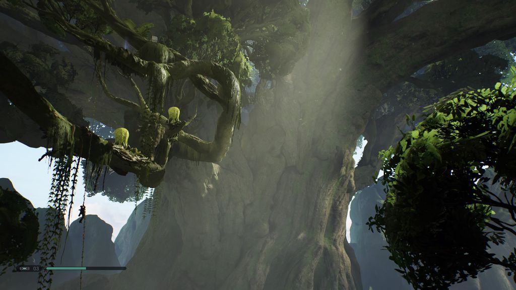 Com mecânicas de navegação ao melhor estilo Tomb Raider, Jedi Fallen Order nos leva a cenários impressionantes durante a aventura, como a Árvore da Origem no planeta Kashyyk (Captura: Rafael Rodrigues/Canaltech)