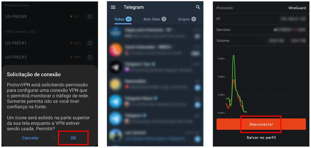 Saiba como usar VPN no Telegram pelo celular (Captura de tela: André Magalhães)