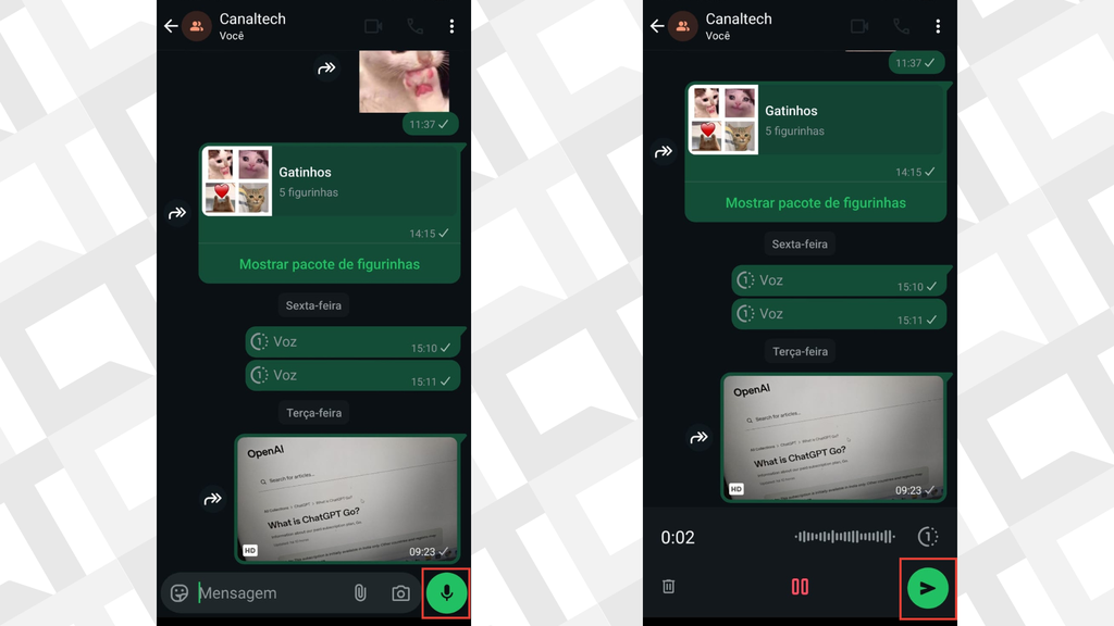 Passos para 'travar' a gravação de áudio no WhatsApp