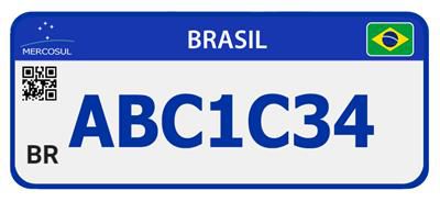 Placa Mercosul azul