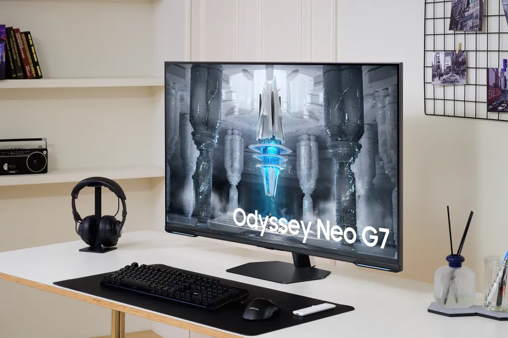 Monitor Odyssey Neo G7 tem resolução 4K e 144 Hz (Imagem: Divulgação/Samsung)
