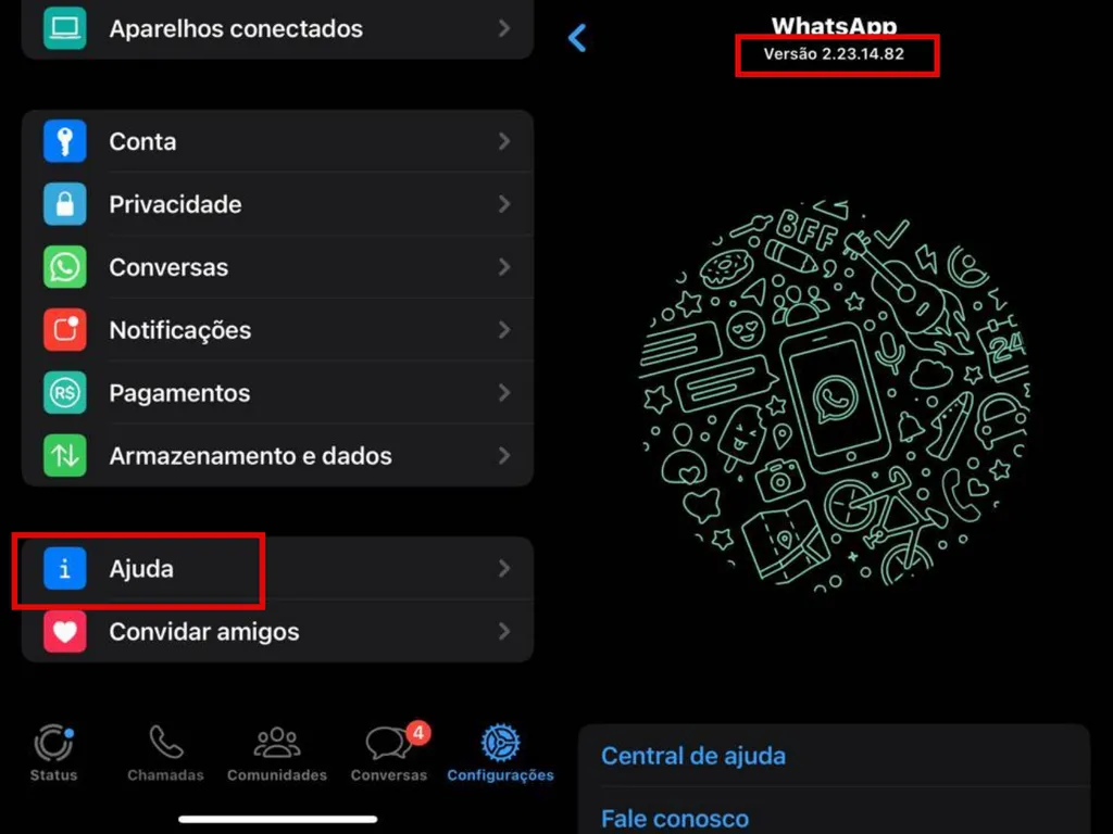 Consulta revela que o WhatsApp no iOS não está em versão Beta (Imagem: Captura de tela/Guilherme Haas/Canatech)