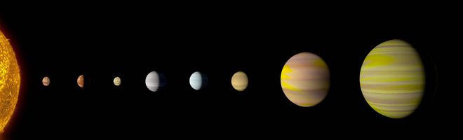 Representação do sistema Kepler-90 (Imagem: Reprodução/NASA)