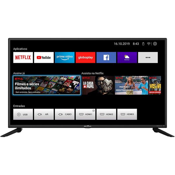 Smart TV LED, 42'' Polegadas, BTV42G70N5CF, Com conexão Wi-Fi, 2 entradas HDMI, Processador Quad-Core, Britania