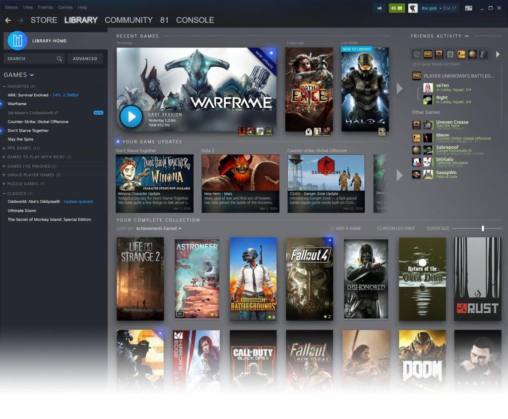Exemplo da nova interface do Steam (Imagem: Valve)