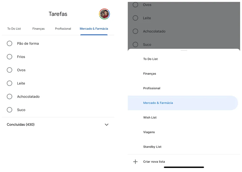 Organize as tarefas do seu dia a dia com o Google Tarefas em seu dispositivo (Captura de tela: Lucas Wetten)