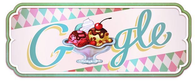 Em abrl de 2011, o Google comemorava o aniversário de 119 anos do sundae com um de seus doodles mais inusitados (Imagem: Divulgação/Google)