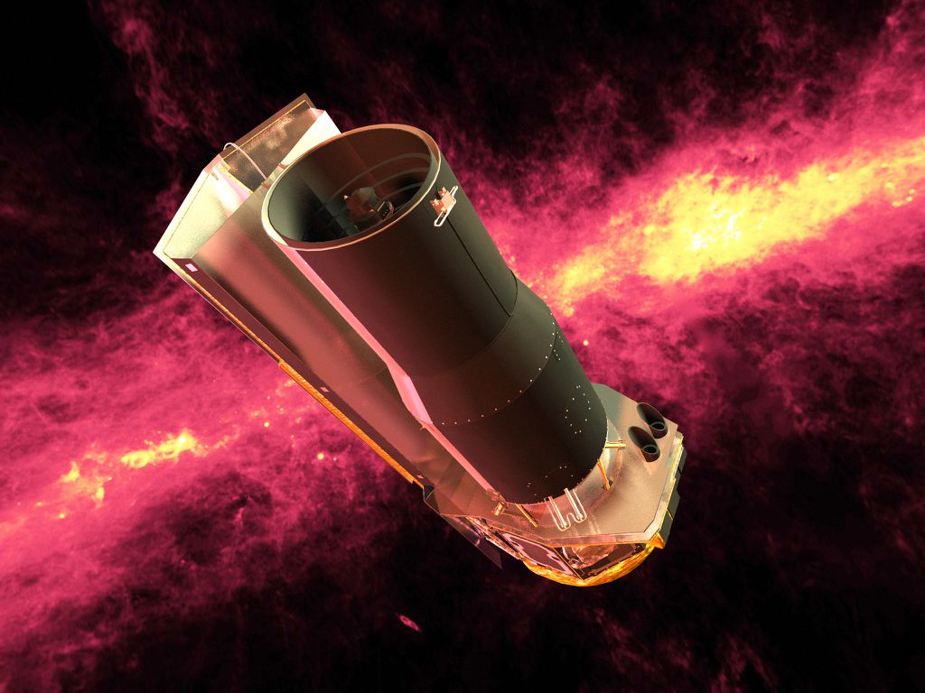 Conceito do telescópio espacial Spitzer (Imagem: Reprodução/NASA)