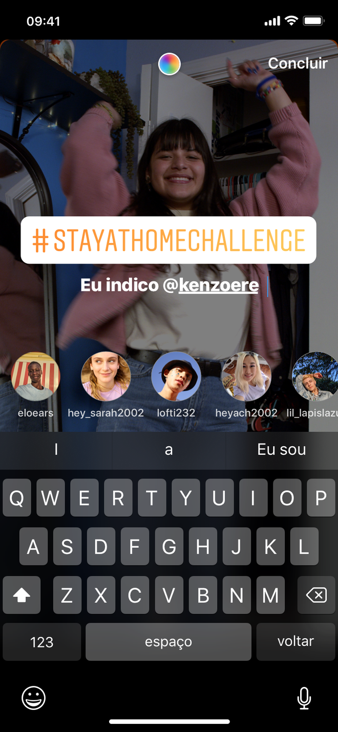 Adesivo facilita a participação de desafios (Foto: Reprodução/Instagram)