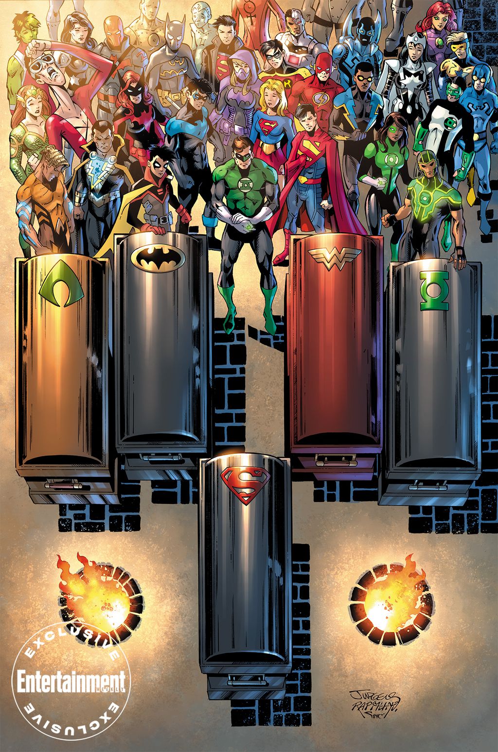 Capa variante de Justice League nº 75 por Dan Jurgens e Norm Rapmund (Imagem: Reprodução/Entertainment Weekly)
