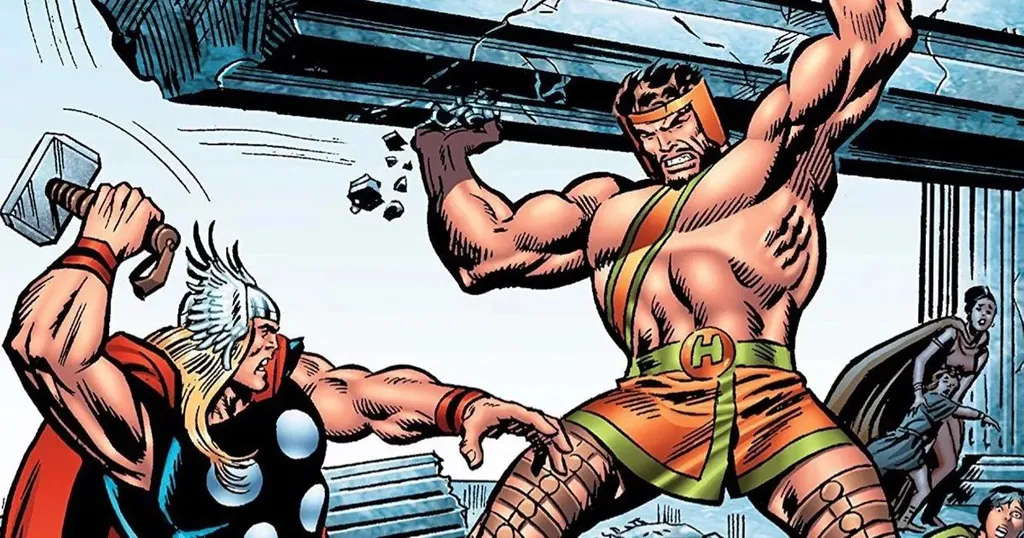 As porradarias entre Thor e Hércules já são clássicas na Marvel (Imagem: Reprodução/Marvel Comics)