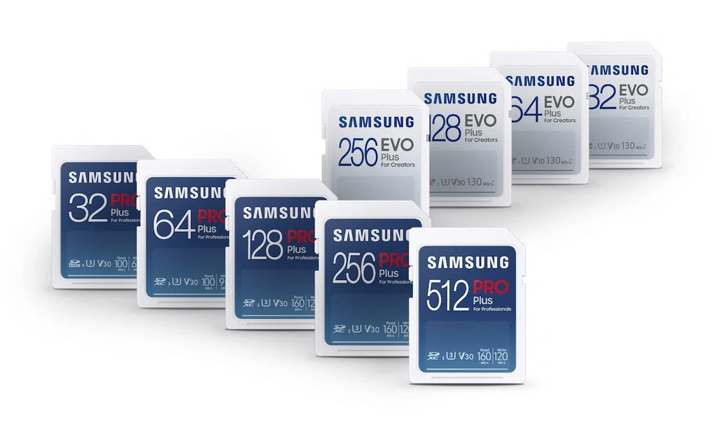 Cartões em formato SD possuem versão extra de 32 GB (Imagem: Divulgação/Samsung) 