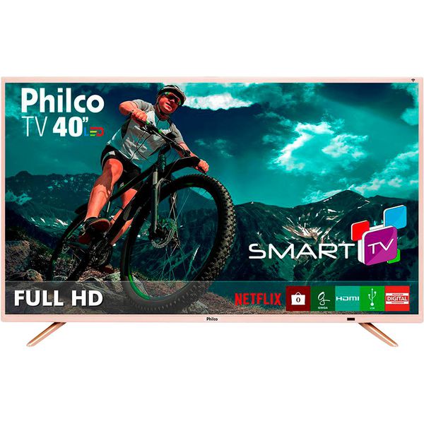 Smart TV LED 40" Philco PTV40E21DSWNC Full HD com Conversor Digital 2 HDMI 2 USB Wi-Fi 60Hz - Champagne [Com 15% de cashback]
