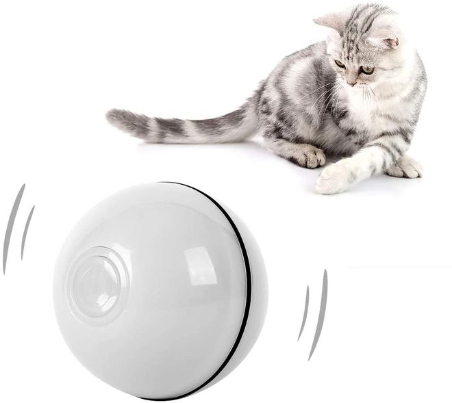 Bolinha inteligente tem LED para atrair atenção do gato (Imagem: Divulgação/Owfeel)