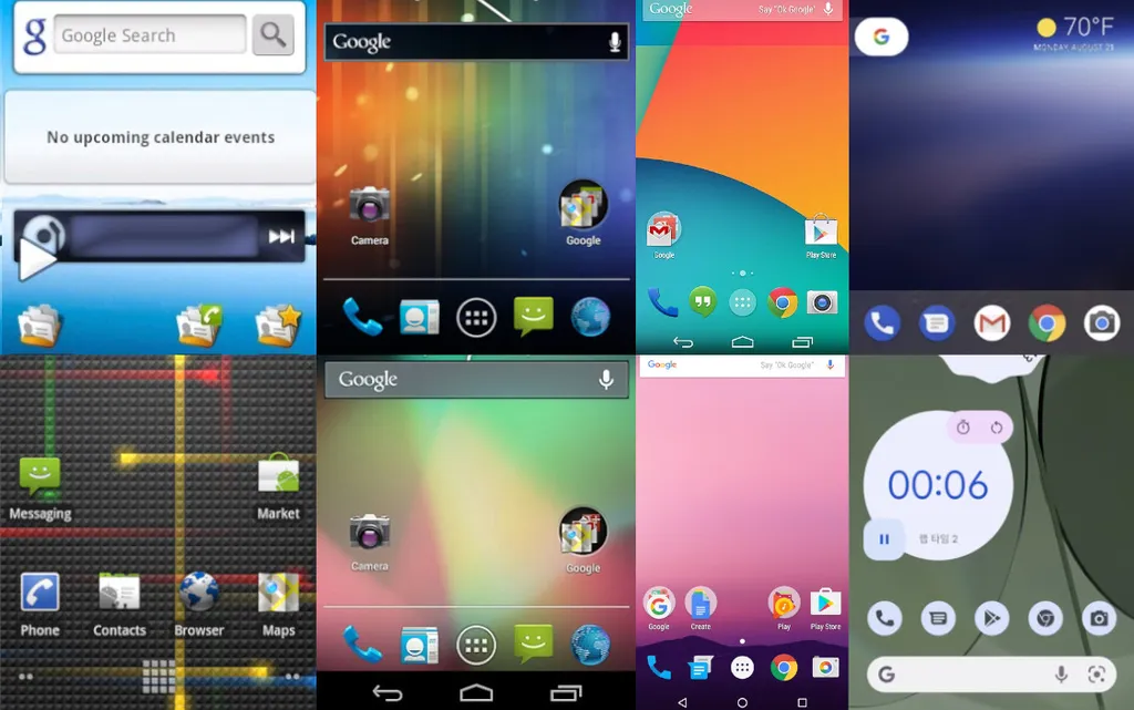 Veja os nomes das versões do Android, bem como o visual de cada uma (Imagem: Matheus Bigogno)