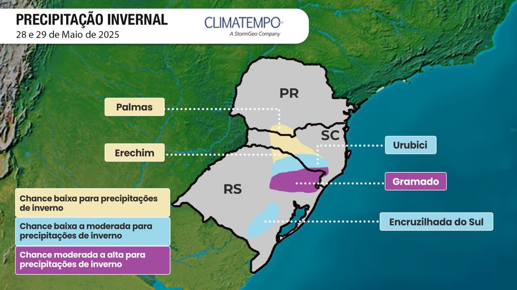 Mapa do Sul do Brasil