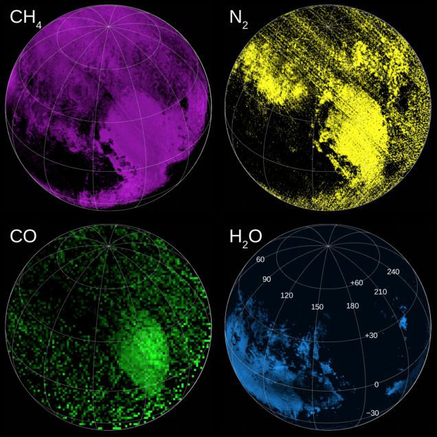 A New Horizons forneceu informações quanto à composição química da atmosfera e superfície de Plutão (Imagem: NASA)