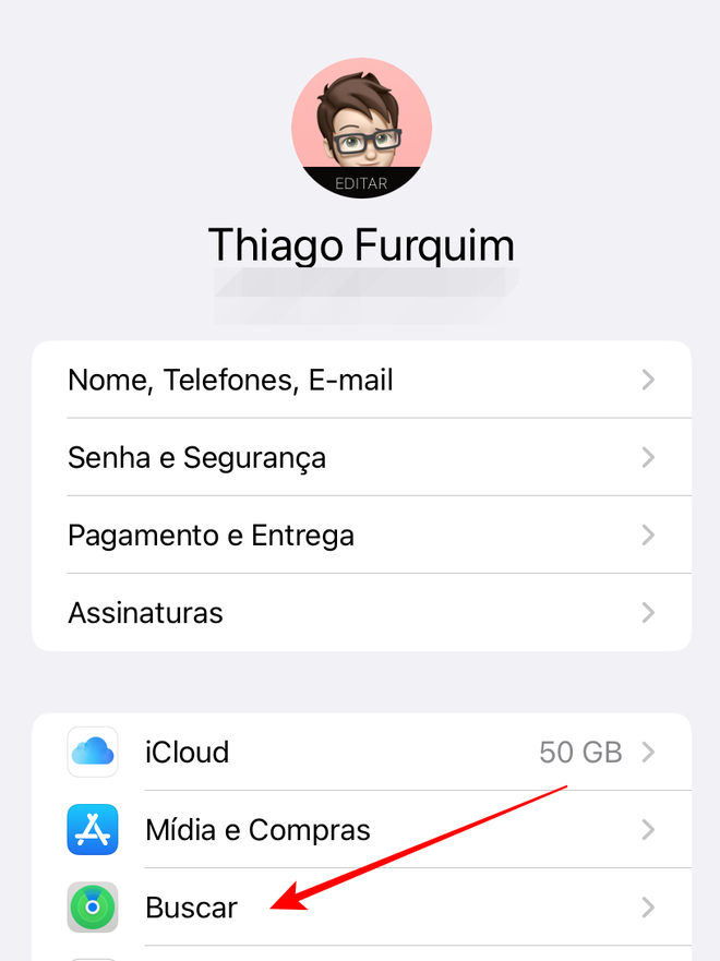 Entre no menu Buscar para alterar as configurações do App - Captura de tela: Thiago Furquim (Canaltech)