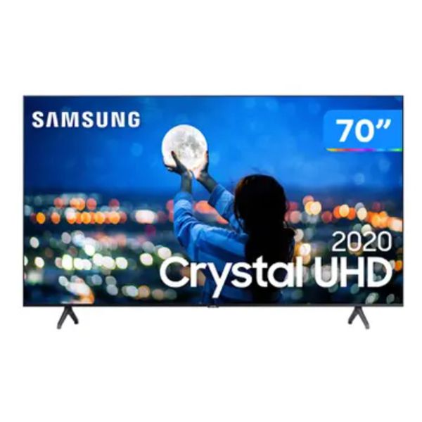 Smart TV Crystal UHD 4K LED 70” Samsung - UN70TU7000GXZD Wi-Fi Bluetooth 2 HDMI 1 USB