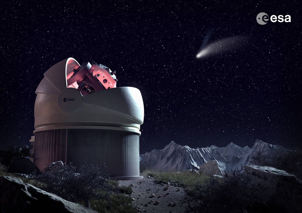 Concepção artística do futuro Observatório Flyeye (Imagem: Reprodução/ESA)