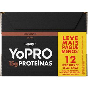 PARCELADO | YoPRO, Pack Yopro Bebida Láctea Uht Chocolate 15G de Proteínas 250 Ml -12 Unidades