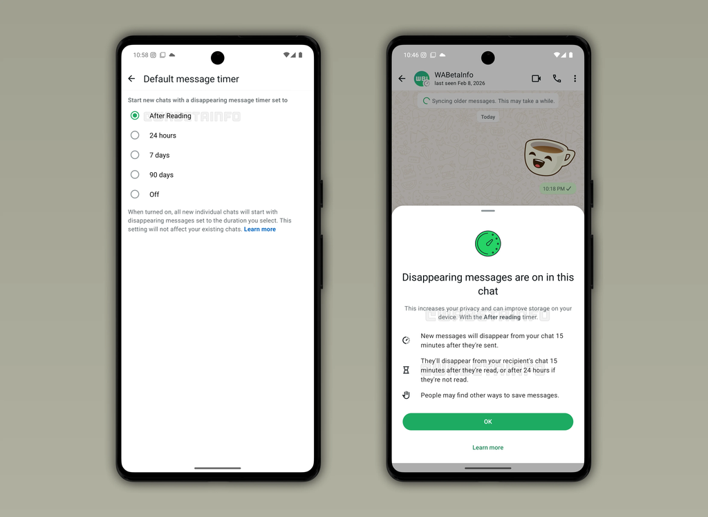 Mensagens temporárias WhatsApp
