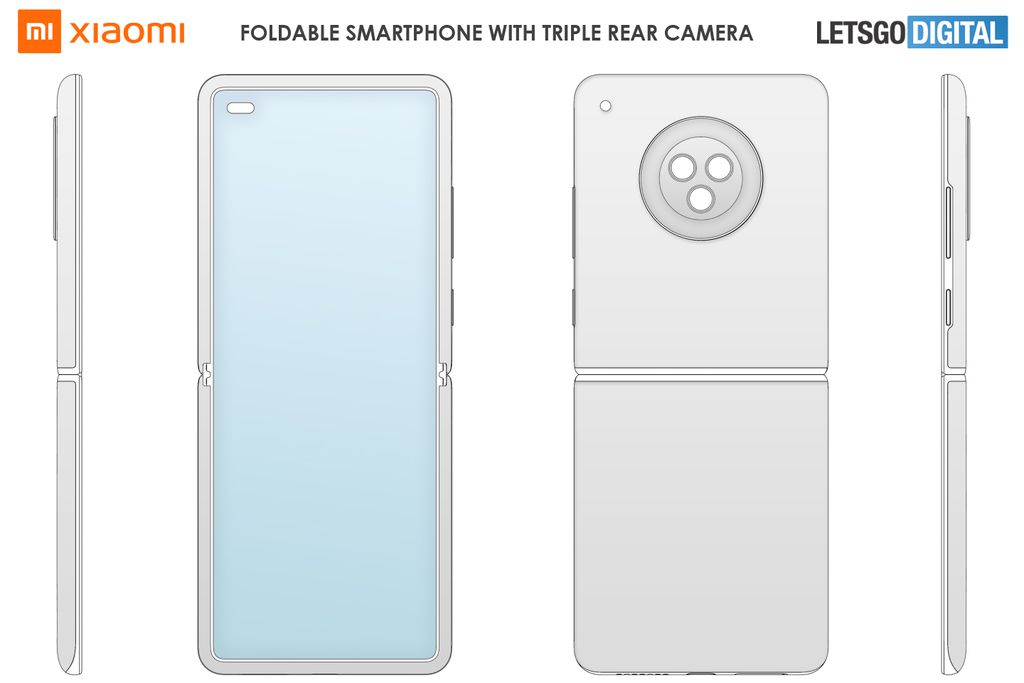 Design do suposto Mi Mix Flip, que pode não ter tela externa e ter módulo de câmera que lembra o Redmi Note 9T (Imagem: Reprodução/LetsGoDigital)