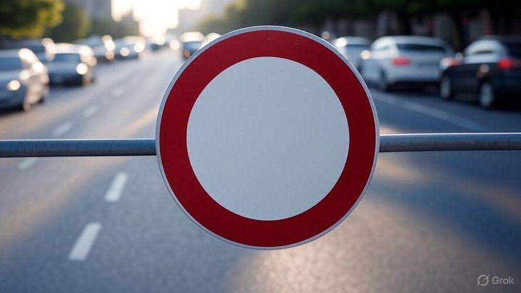 revistapazes.com - A nova placa de tr&acirc;nsito com c&iacute;rculo vermelho e centro branco est&aacute; confundindo motoristas: saiba o que ela realmente significa