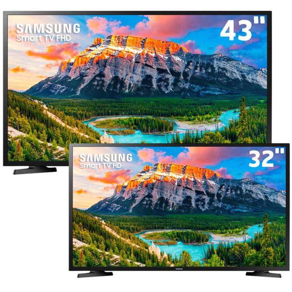 Smart TV LED 43" Full HD Samsung 43J5290 + Smart TV LED 32" HD Samsung 32J4290 [CUPOM]