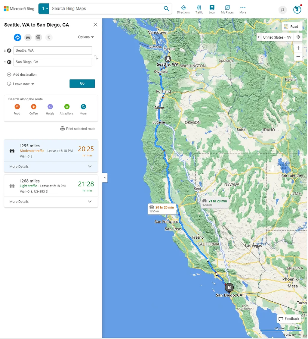 O Bing Maps trouxe recursos interessantes para competir com o Google Maps (Imagem: Reprodução/Microsoft)