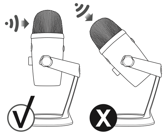 Para usar o microfone corretamente, você terá de girá-lo no suporte até o logo da Blue ficar virado para você. Acerte o ângulo de fala na frente, e não no topo da cápsula (Imagem: Blue)