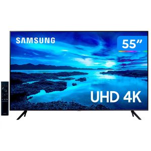 Smart TV 55” Crystal 4K Samsung 55AU7700 - Wi-Fi Bluetooth HDR Alexa Built in 3 HDMI 1 USB [APP + CLIENTE OURO]