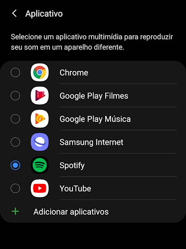 Escolha o app para ter o som reproduzido separadamente (Imagem: André Magalhães/Captura de tela)
