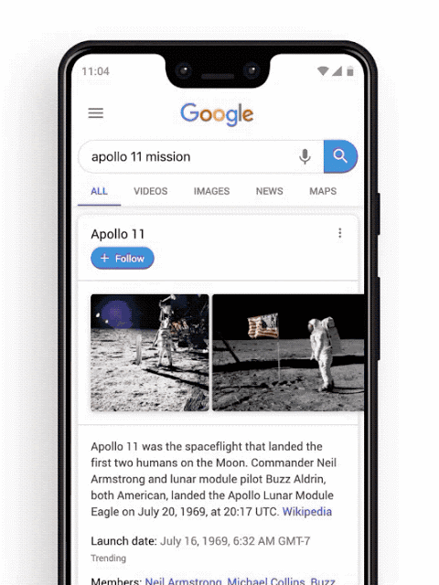 Google celebra cinquentenário da Apollo 11 com realidade aumentada na busca