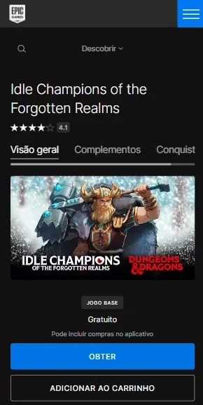 Idle Champions of the Forgotten Realms” é o jogo grátis da Epic