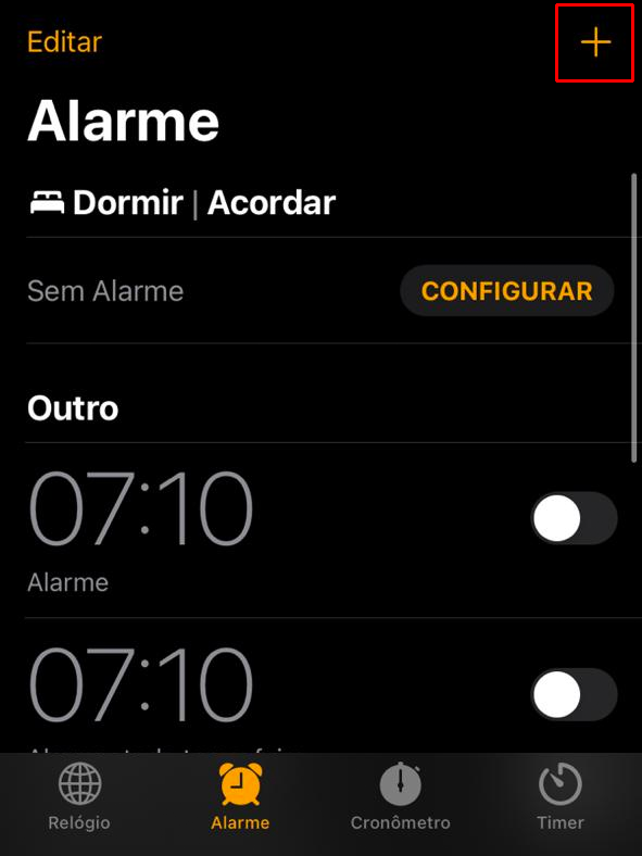 Adicione um novo alarme (Imagem: André Magalhães/Captura de tela)