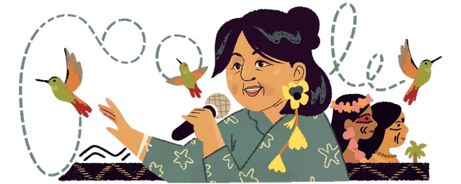 O Doodle do Google em homenagem a Rosane Mattos Kaingang (Imagem: Reprodução/Google)