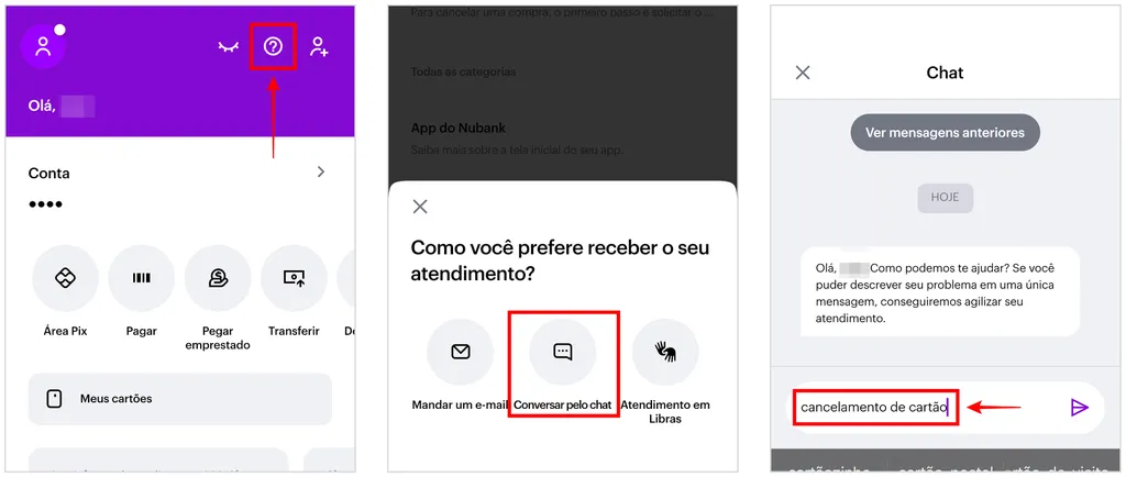 Acesse a aba "Ajuda" no app para cancelar o cartão Nubank no atendimento via chat (Captura de tela: Caio Carvalho)