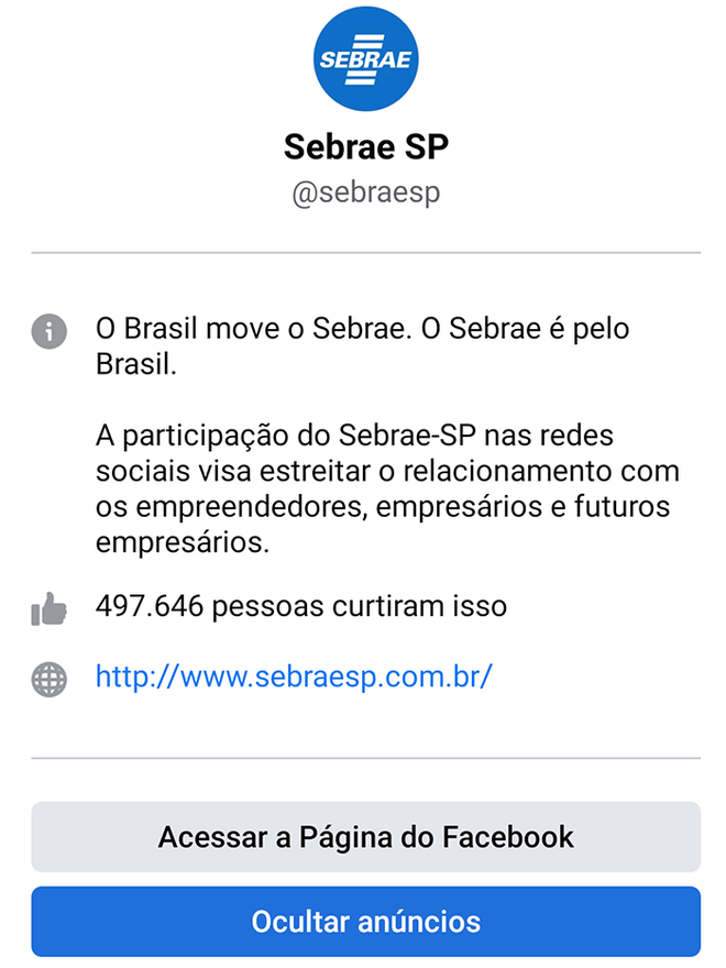 Escolha entre acessar a página ou ocultar anúncios da marca (Imagem: André Magalhães/Captura de tela)