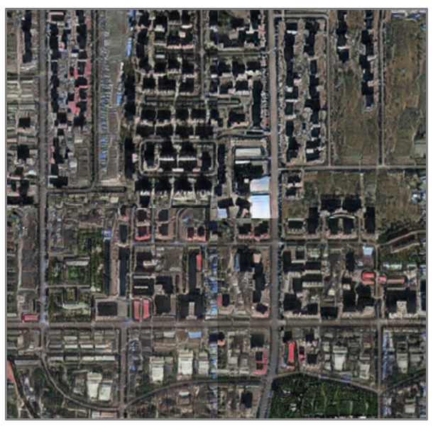 Parece Tacoma, nos EUA, mas na verdade é uma imagem simulada de um bairro de Pequim, na China (Imagem: Reprodução/University of Washington)