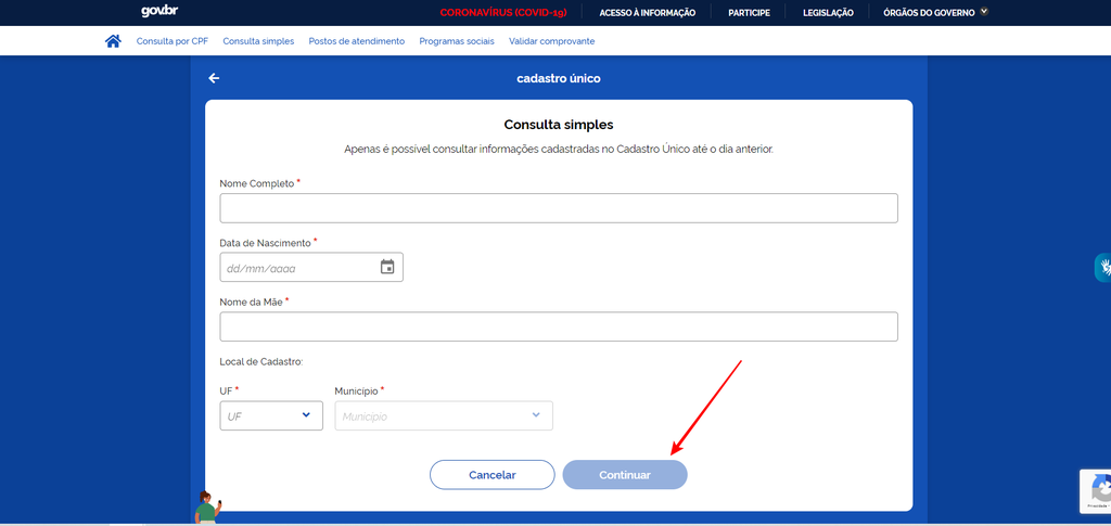 Você pode acessar o site do CadÚnico para fazer consultas (Imagem: Captura de tela/Fabrício Calixto/Canaltech).