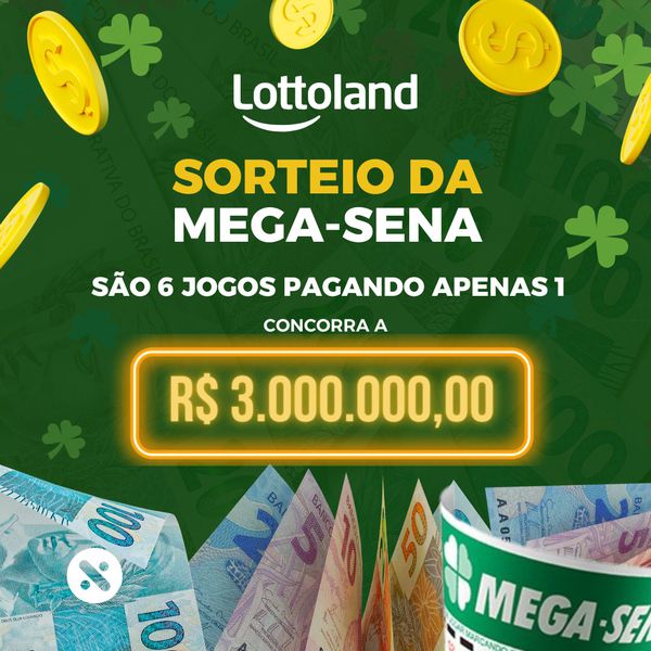 Resultado Mega-Sena: R$ 3 MILHÕES em jogo 💰 Aposte em 6 JOGOS pelo preço de 1 com a Lottoland - Sorteio AMANHÃ 27/04 | LEIA A DESCRIÇÃO