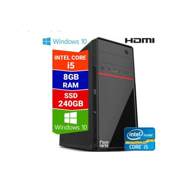 Computador Pc Cpu Intel Core i5 Com Hdmi 8GB SSD 240GB Windows 10 Desktop - STRONG TECH
