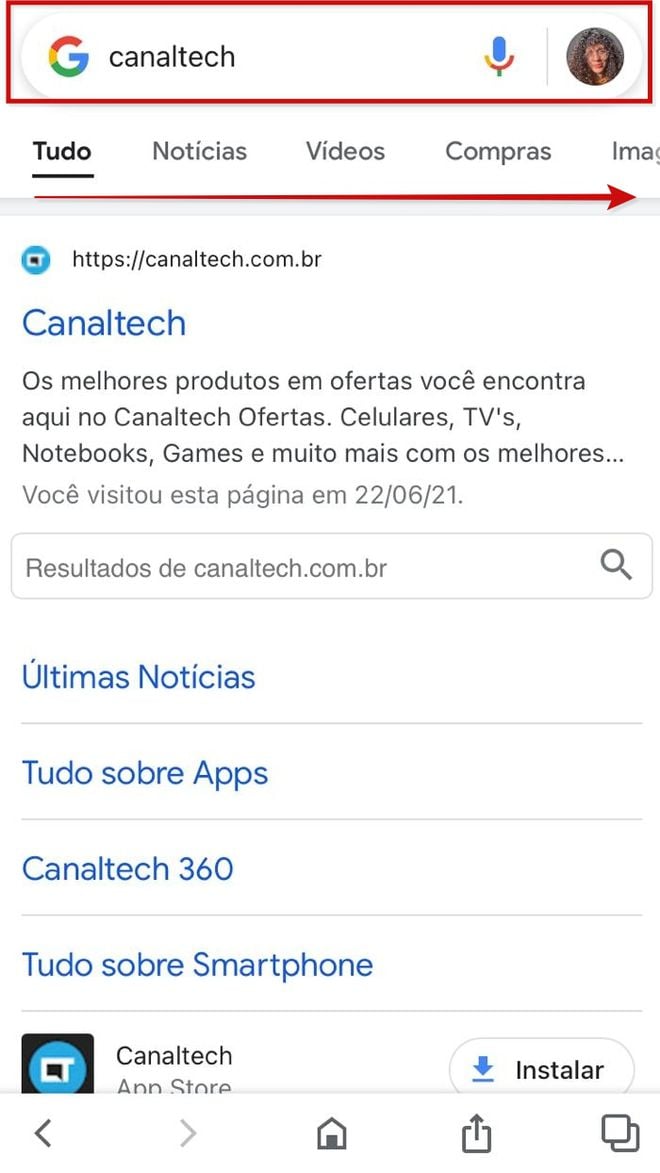 Pesquise um termo no Google e acesse as imagens. (Imagem: Kris Gaiato/Captura de tela)