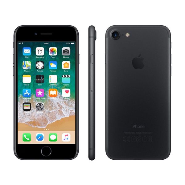 iPhone 7 Apple 32GB Preto Matte 4G Tela 4.7”Retina - Câm. 12MP + Selfie 7MP iOS 11 Proc. Chip A10 Preto [À VISTA]