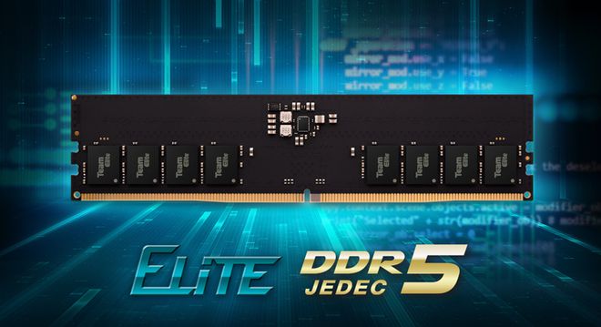 O módulo TEAMGROUP Elite é o primeiro com RAM DDR5 a chegar ao mercado consumidor (Imagem: Reprodução/TEAMGROUP)