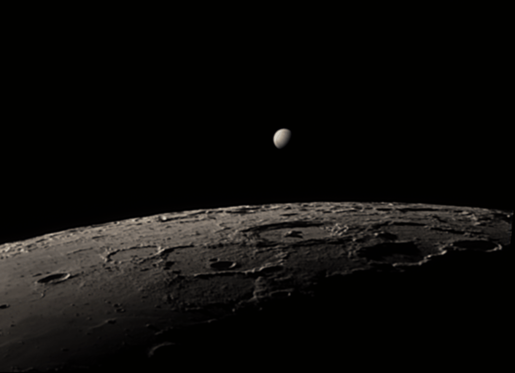 Em algumas regiões da Ásia e oceano Índico, foi possível observar a Lua passando à frente de Vênus (Imagem: Reprodução/Quentin Gineys)