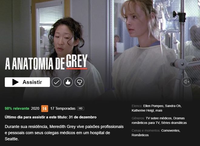 Grey's Anatomy vai sair da Netflix; veja onde assistir