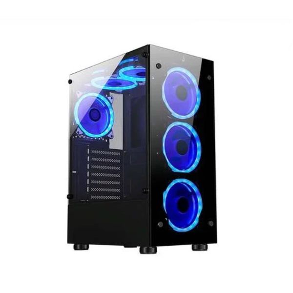 Gabinete Gamer Rise Mode Glass 06X, Mid Tower, ATX, Lateral em Vidro Fumê e Frontal em Vidro Temperado | CUPOM